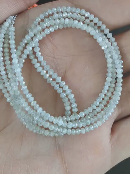 White Diamond Bead AAA+ Natural Snow White Diamond Bead