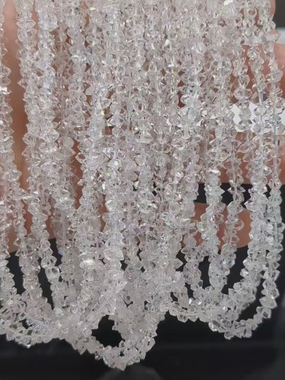 AAA+ Clear White Herkimer Diamond Quartz Nuggets Beads Raw 16 Inches Strands
