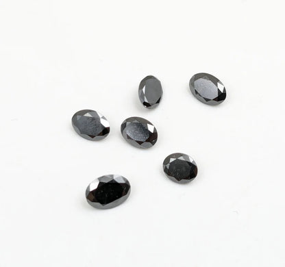 Black Diamond Loose Cut Stone Faceted 5 x 7 mm Oval Cut Stone Diamond