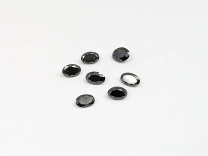 Black Diamond Loose Cut Stone Faceted 5 x 7 mm Oval Cut Stone Diamond