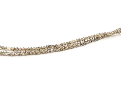 Natural Champagne Diamond Bead Faceted Rondelle 1.8 - 2.2 mm Sparkling Diamond Bead